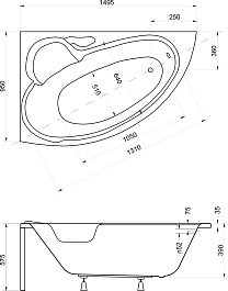 Besco Акриловая ванна Bianka 150x95 L – фотография-3
